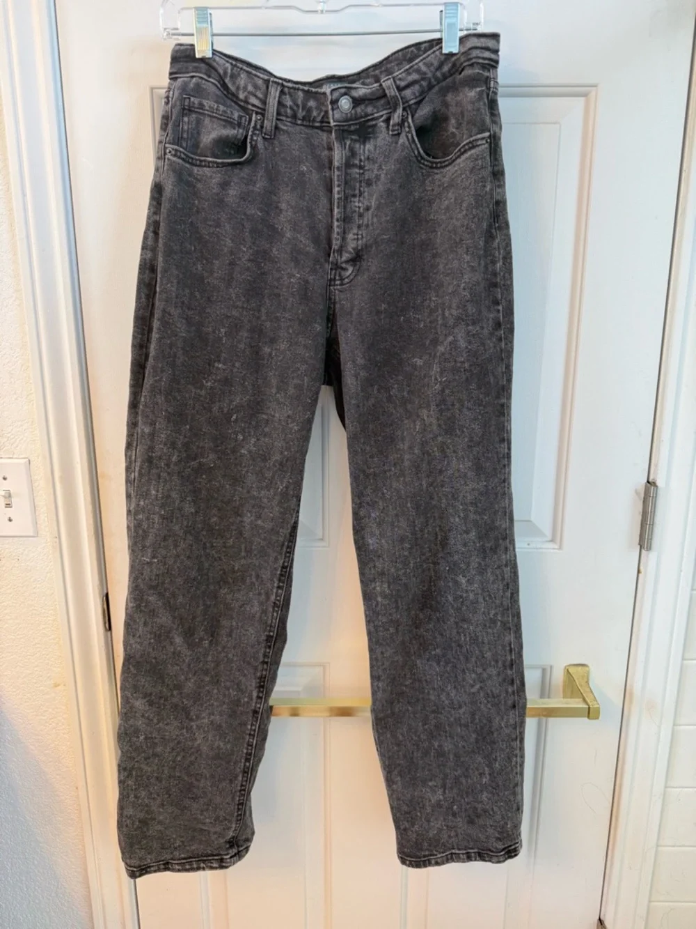 Wild Fable Black Acid-Wash High Rise Straight Leg Jeans